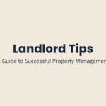 Minimalist beige background graphic displaying the text “Landlord Tips” in bold dark blue font with the subtitle “A Guide to Successful Property Management” centered below it.