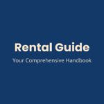 Rental guide featured image with the text “Rental Guide - Your Comprehensive Handbook” on a blue background for a real estate article