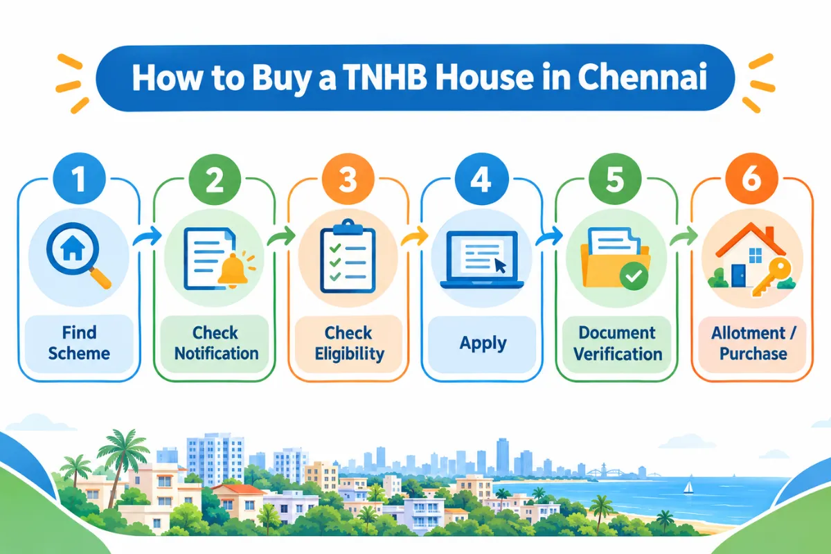 TNHB House for Sale in Chennai price factors showing location, house size, income category, scheme and property type.